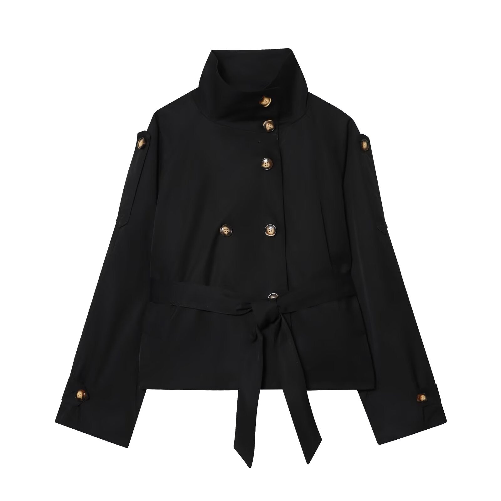 Women's double breasted lace up windbreaker Coat