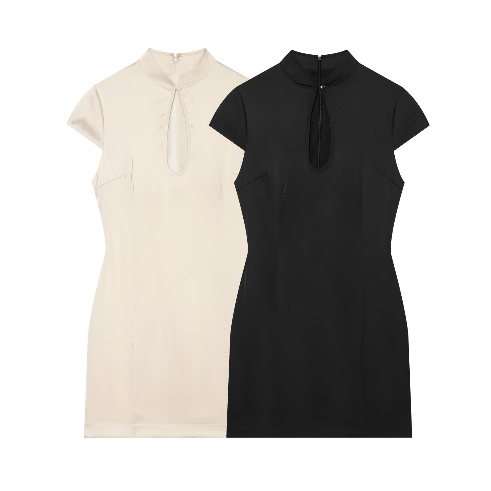 Women's satin textured Split mini dress