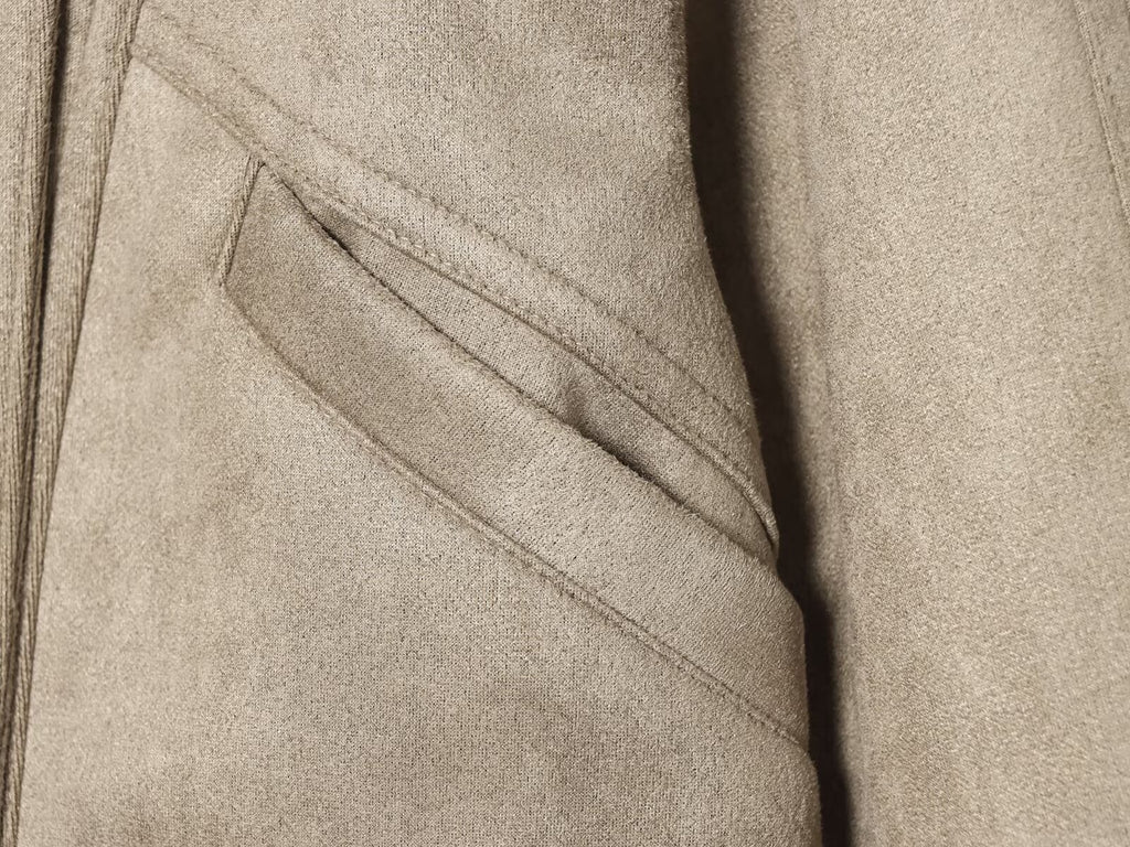 Women's with belt suede short slim jacket Coat