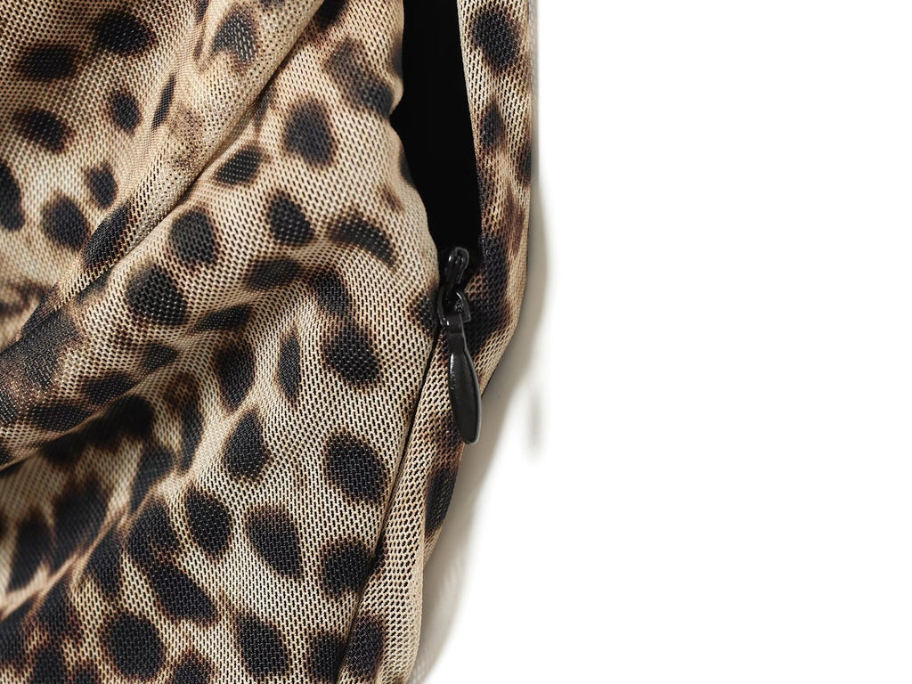 Women's animal print pleated tulle dress