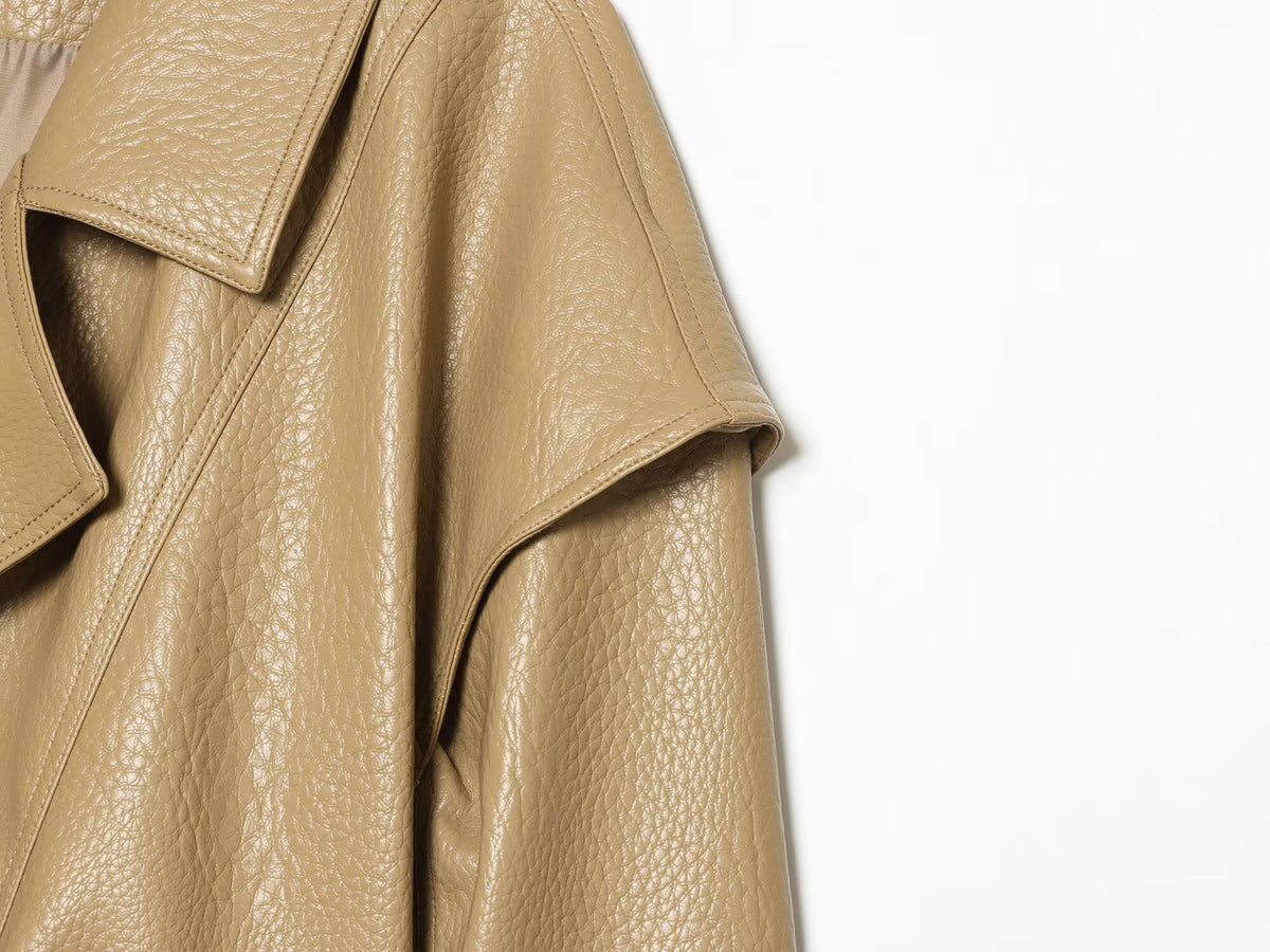 Women's leather effect loose pilot jacket Coat