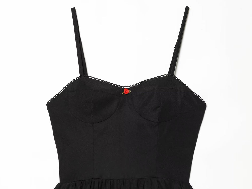 Women's strapless suspender puffy dress
