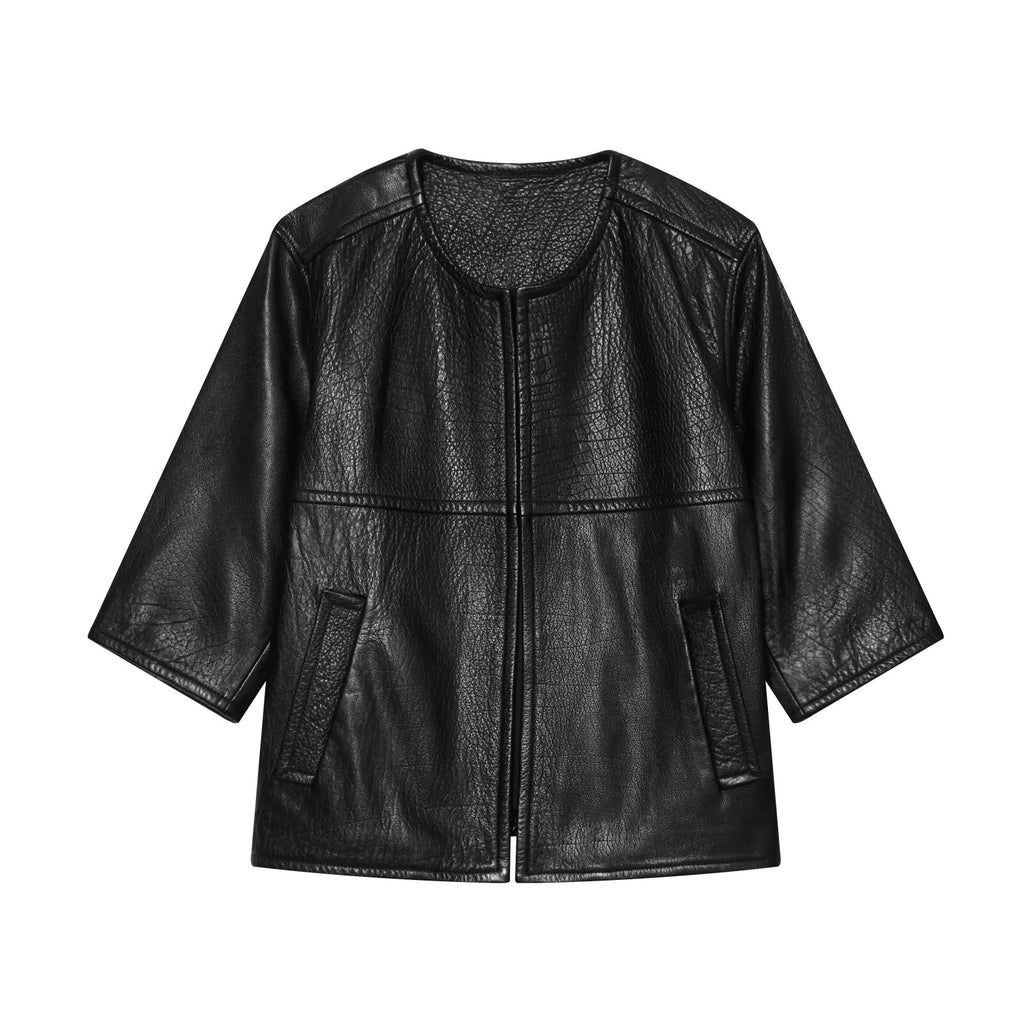 Women's soft faced faux leather short jacket Coat