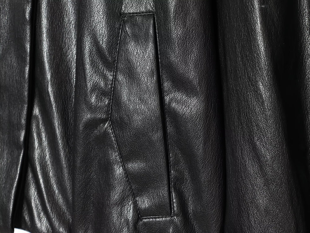 Women's balloon shaped Faux Leather jacket Coat