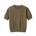 Women's O Neck short sleeved knitted pullover