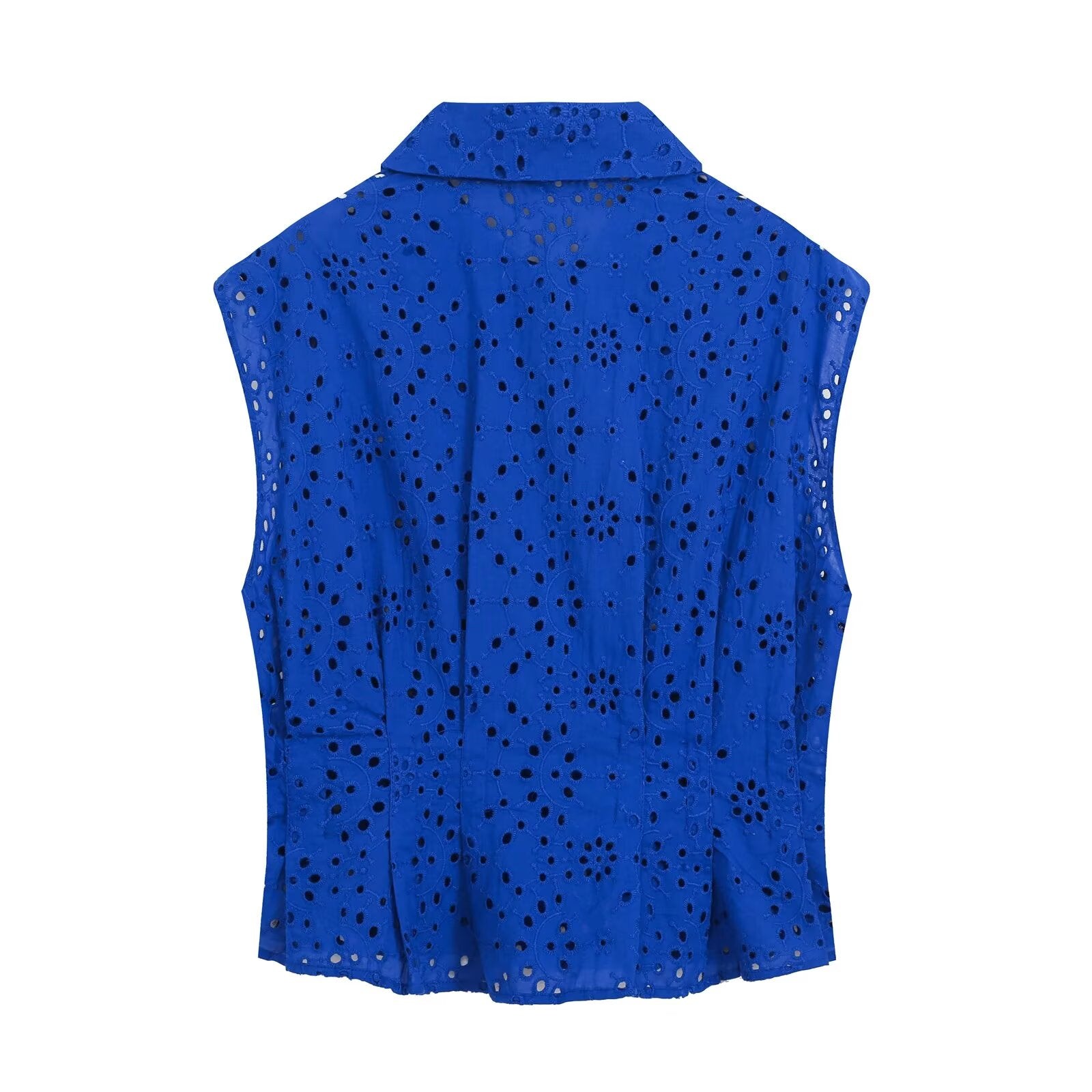 Women's hollowed out embroidered top