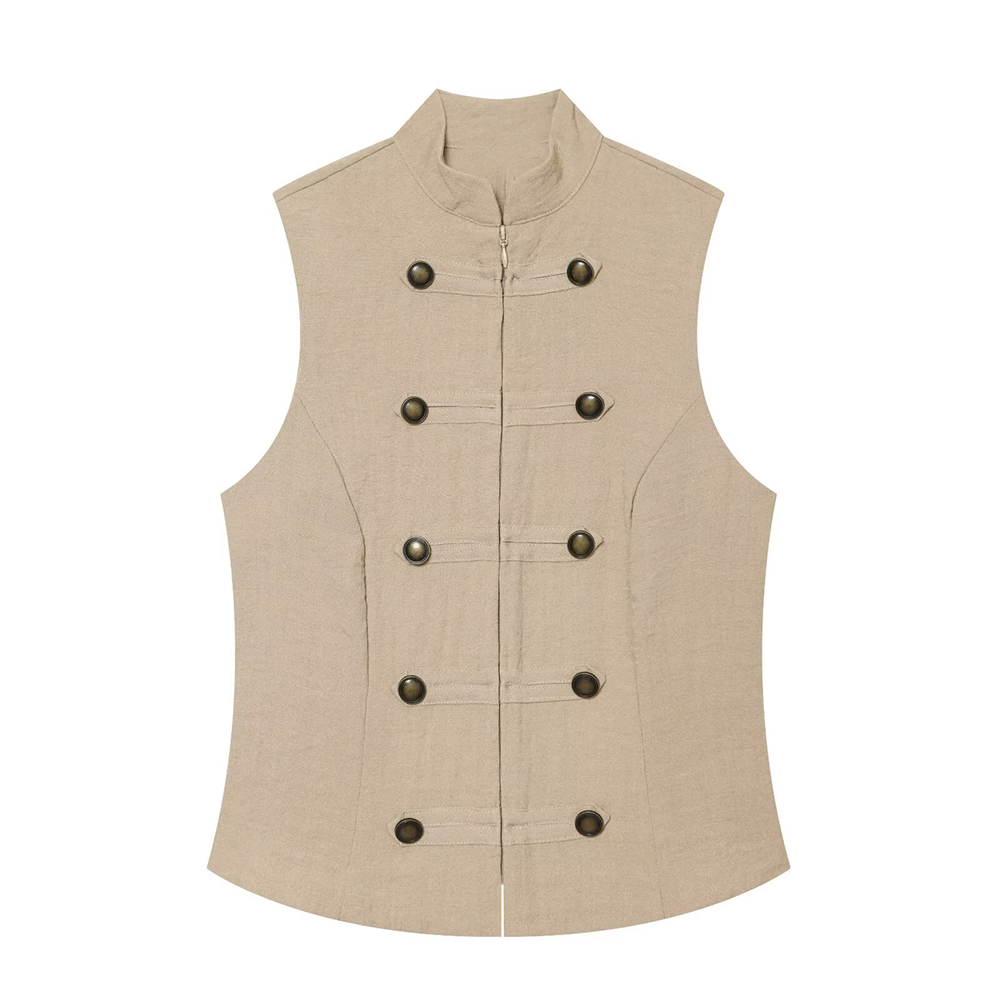 Women's sleeveless double breasted shirt