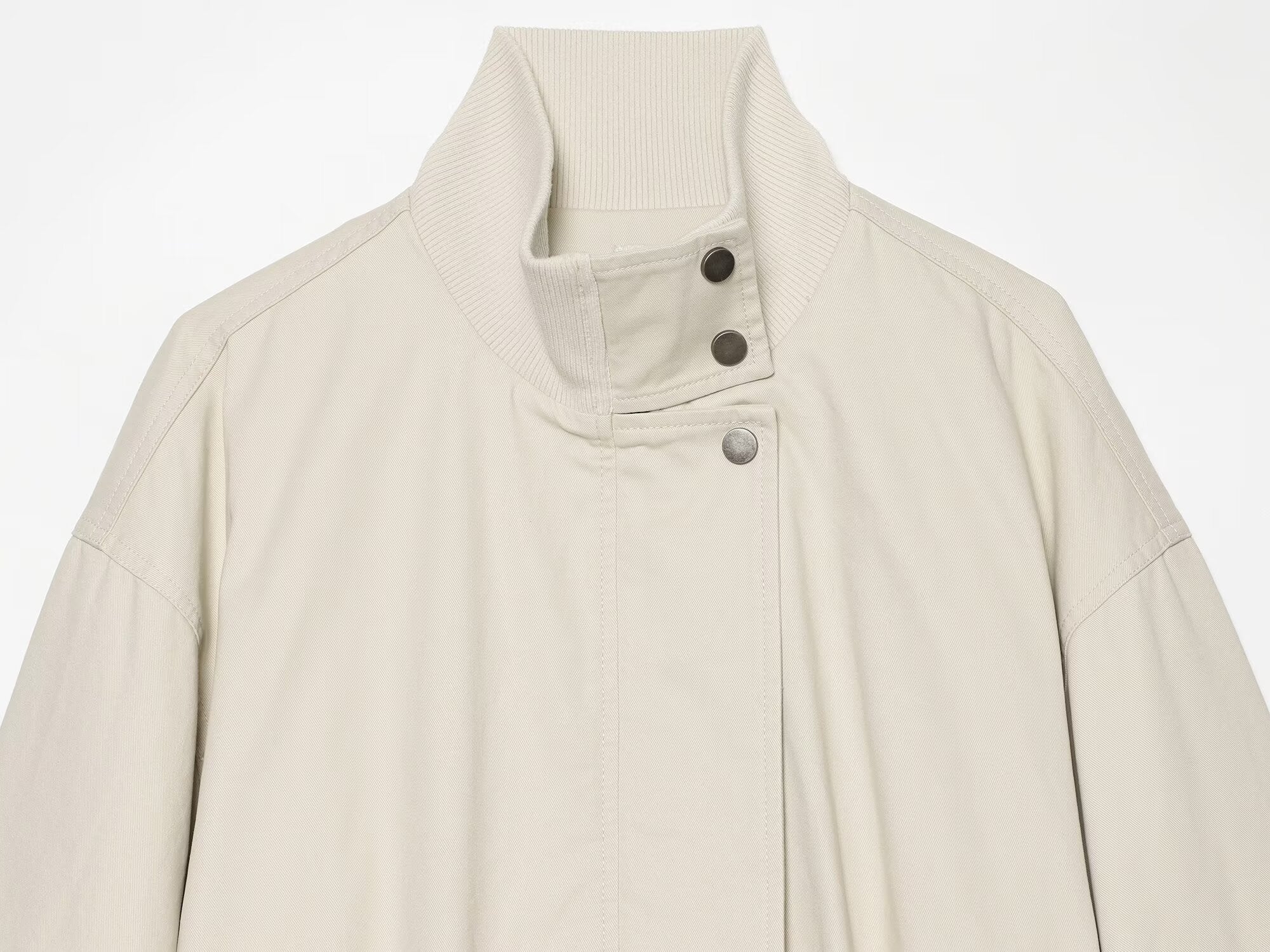 Women's standing collar elastic waisted cotton Coat