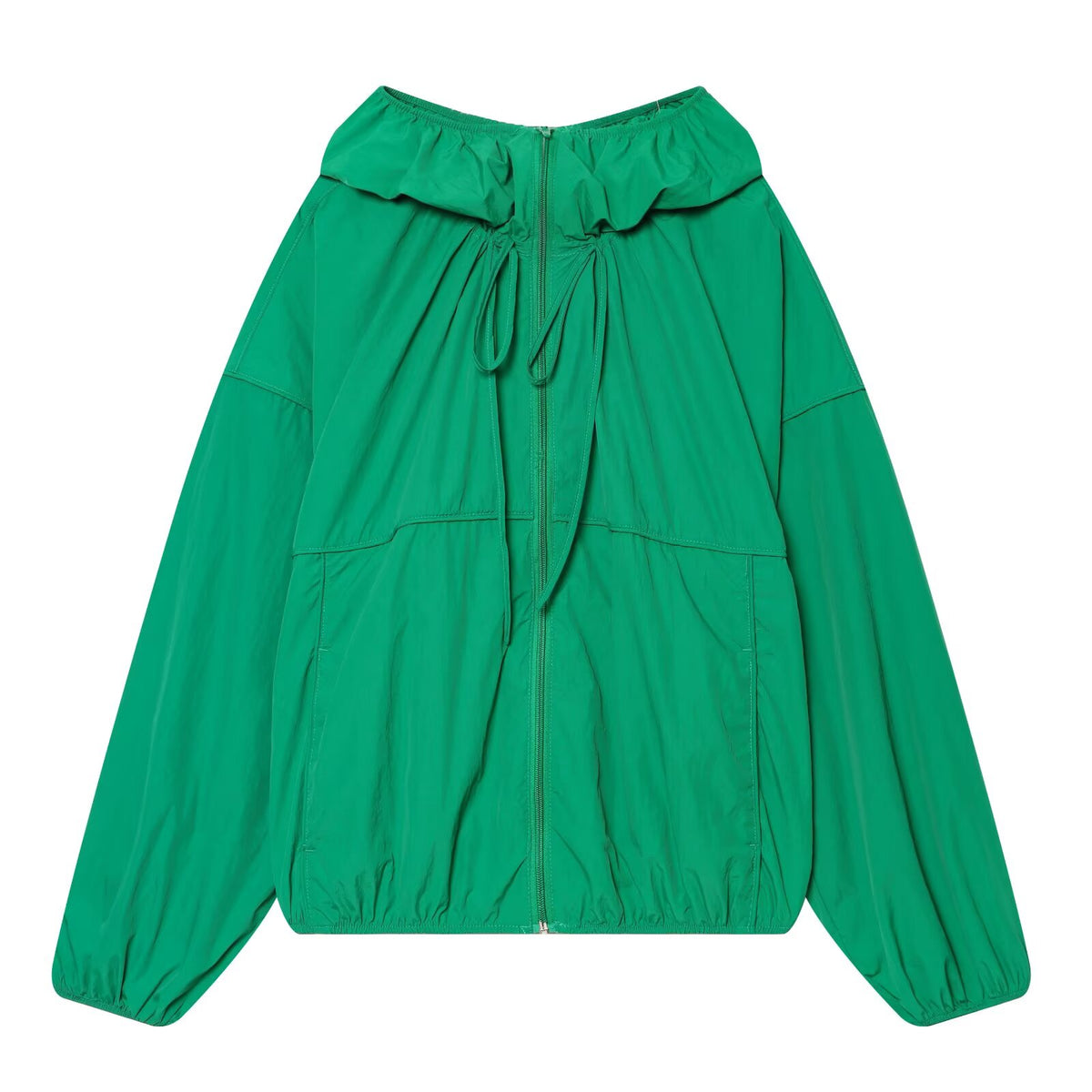 Women's loose hooded technology fabric Coat