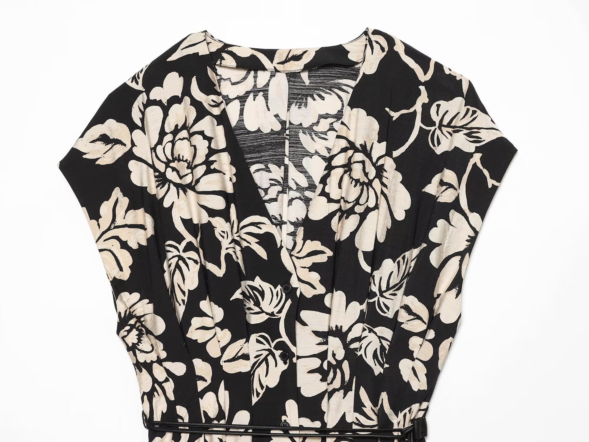Women's printed V-neck MIDI dress