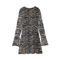 Women's animal striped printed tulle mini dress