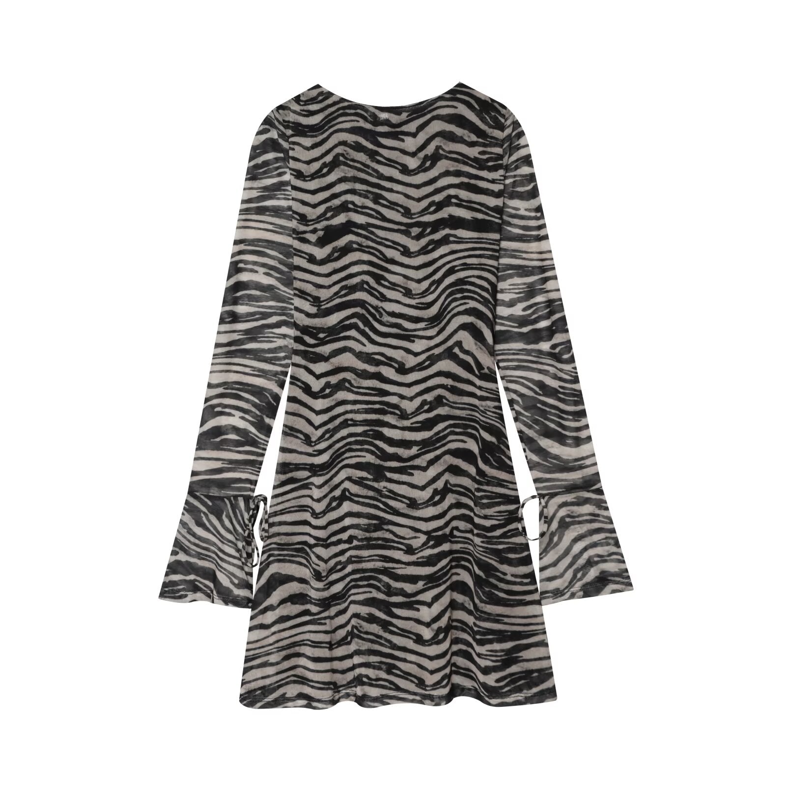 Women's animal striped printed tulle mini dress