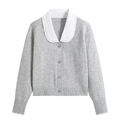 Women's doll collar breasted knitted cardigan