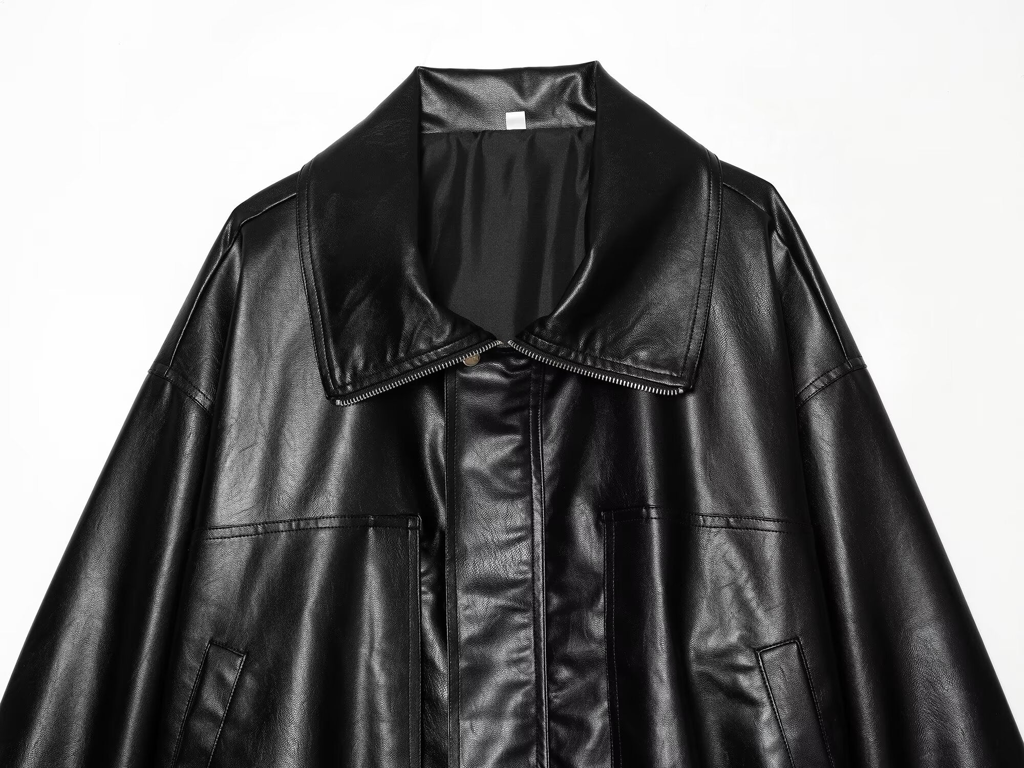 Women's loose faux leather pilot jacket Coat