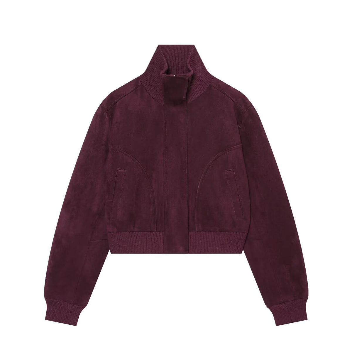 Women's Anti suede effect short stand collar Coat