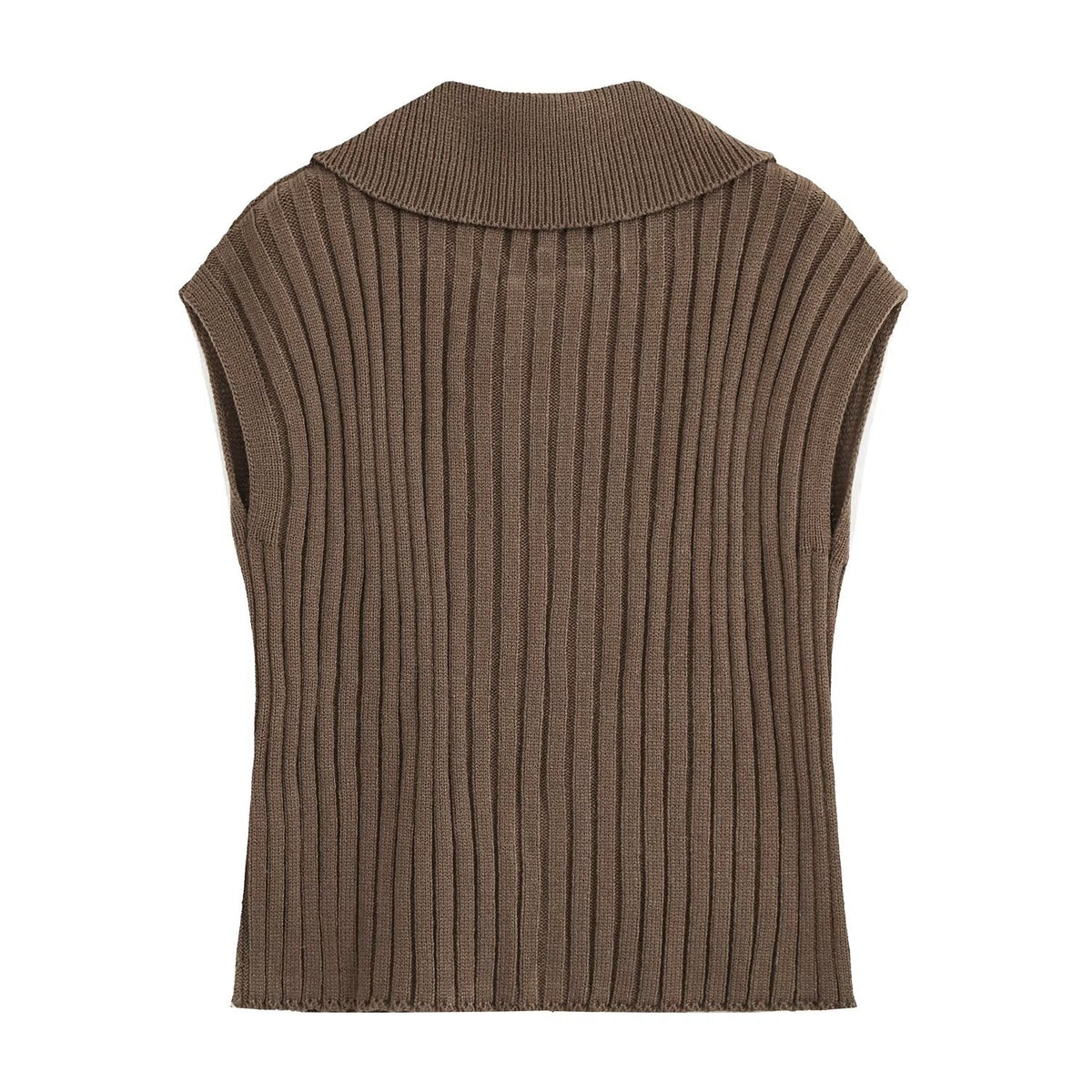 Women's sleeveless ribbed knitted vest