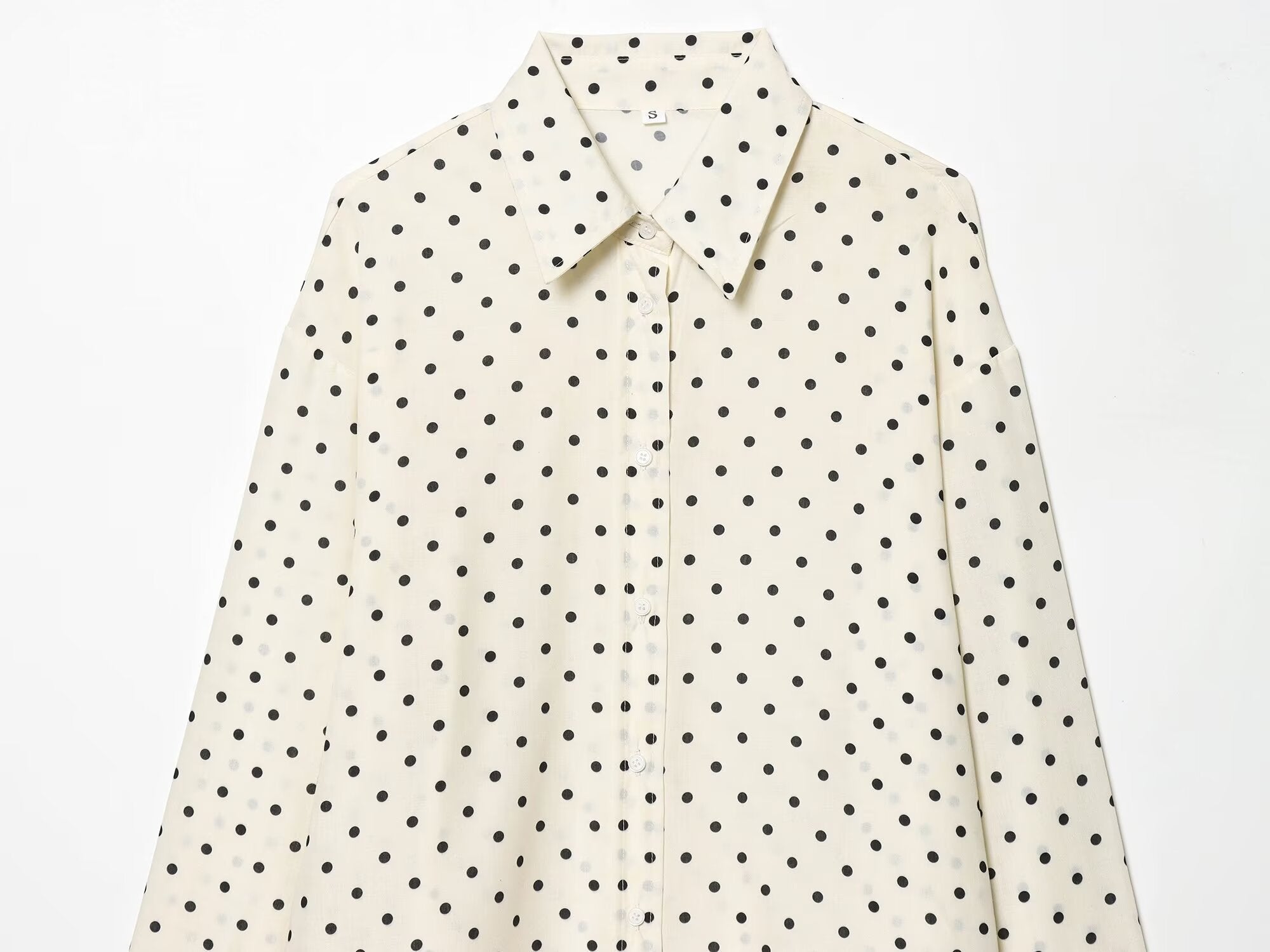 Women's retro polka dot casual Lapel shirt