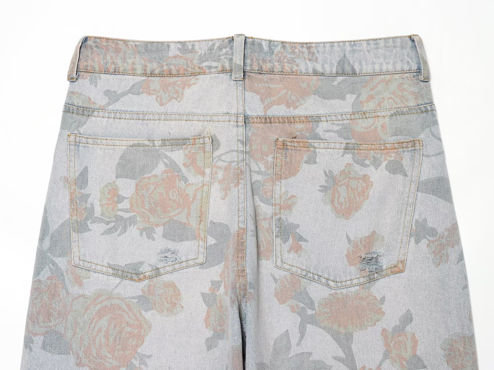 Women's printed low waisted loose jeans