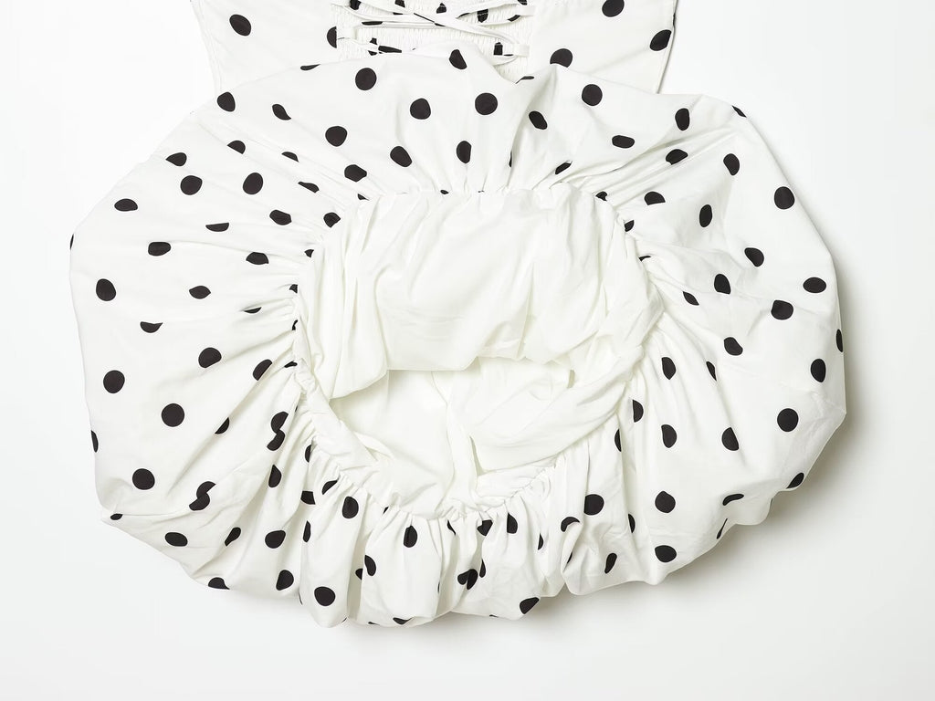 Women's polka dot halter neck mini dress