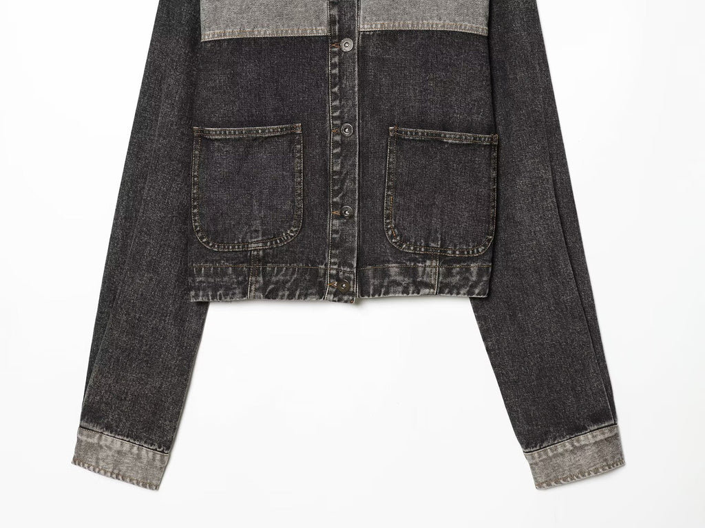 suit Women's 2 pieces patchwork denim jacket Coat+Jeans