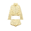 suit Women's 2 pieces pleated decorative polka dot coat+shorts