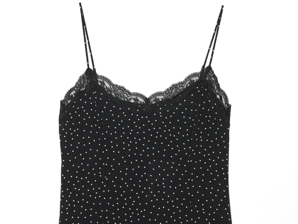 Women's polka dot printed slit dress
