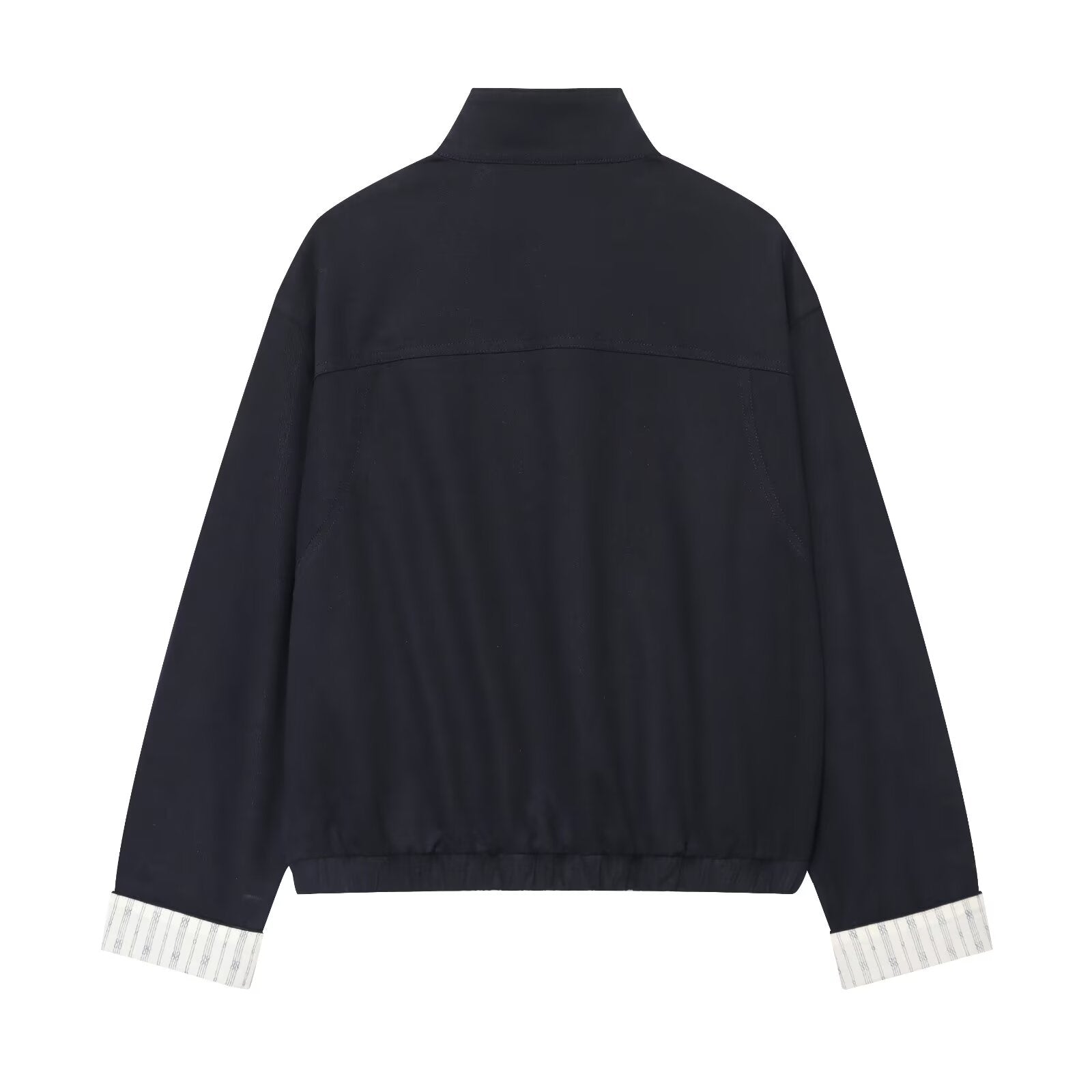 Women's casual patchwork retro stand collar jacket