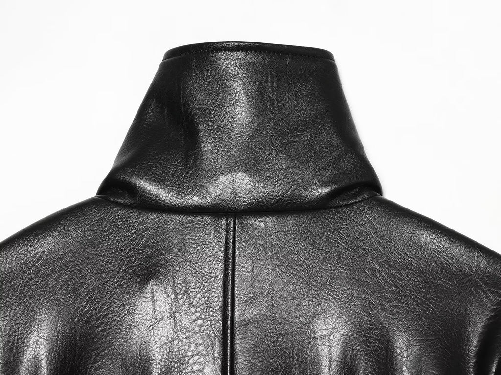 Women's leather effect pilot jacket Coat
