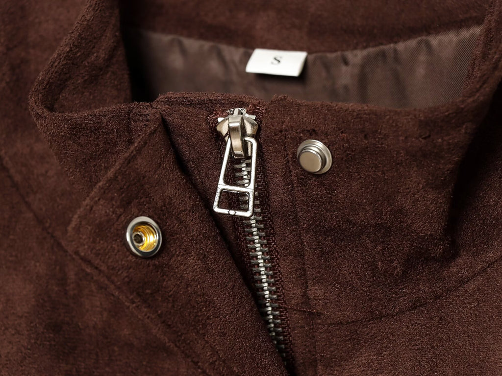 Women's suede waist cinched drawstring jacket Coat
