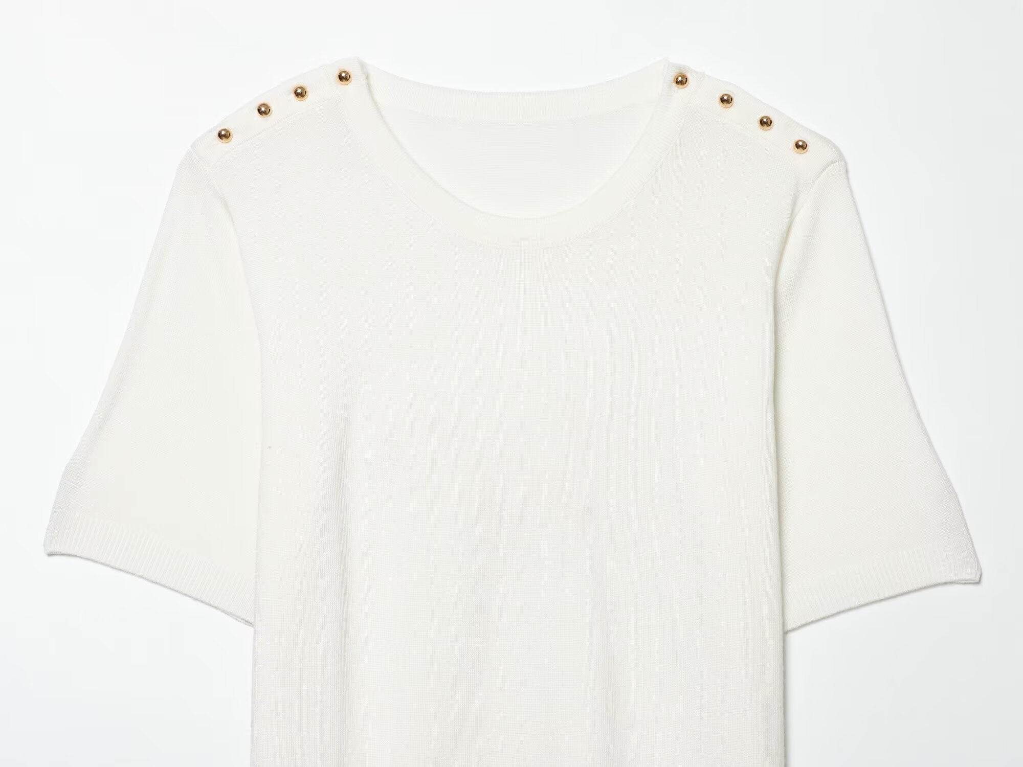 2026 Women's basic style short sleeved knitted sweater