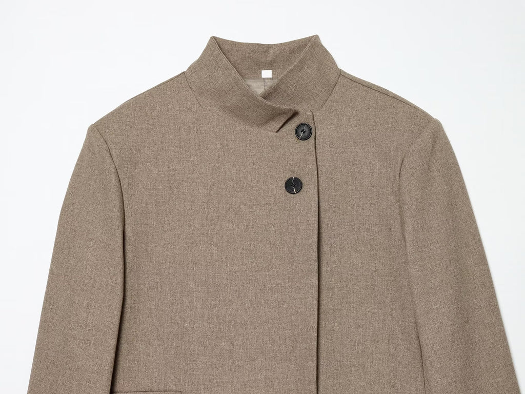 Women's casual high neck Blazer Coat