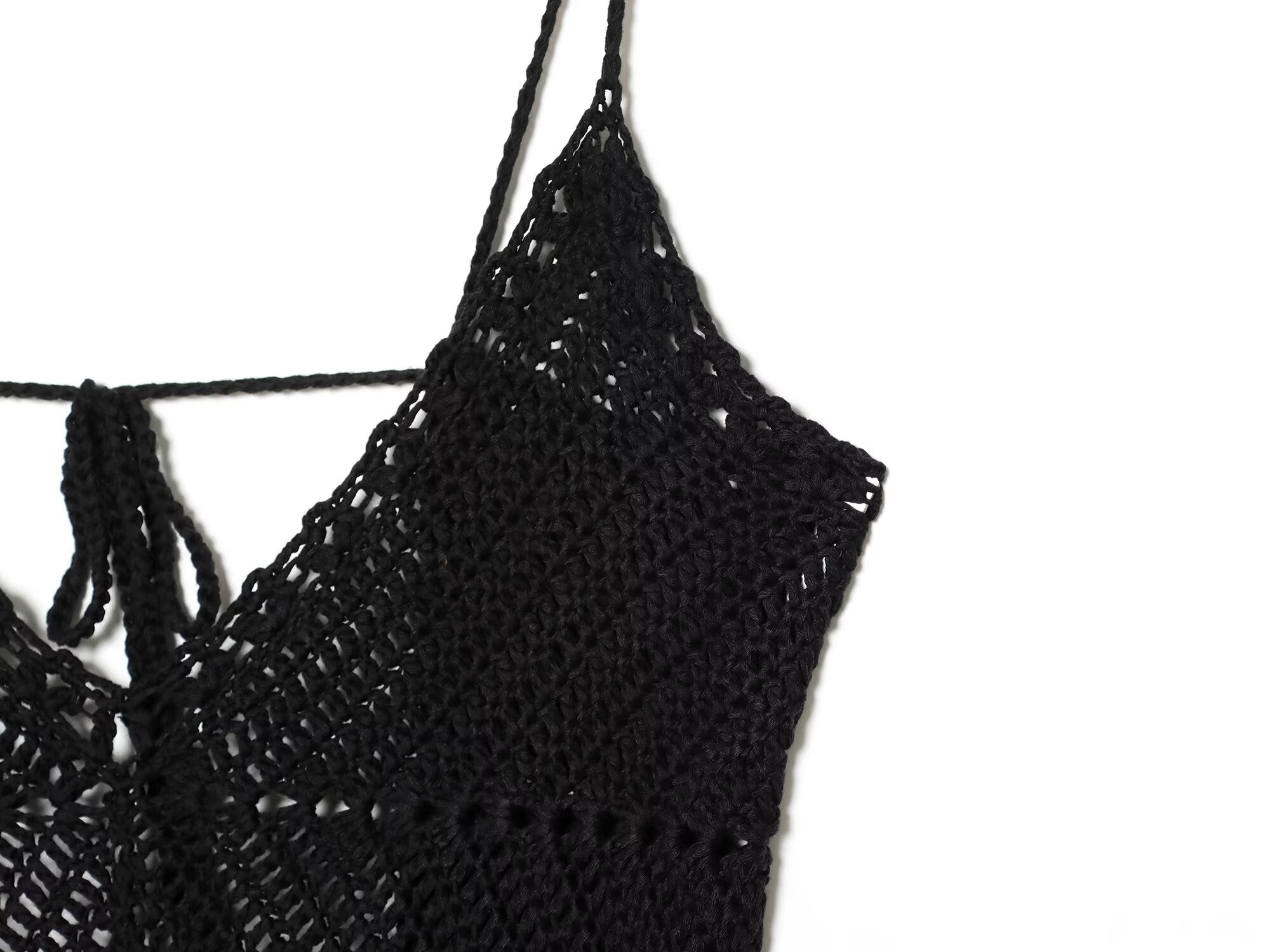 Women's crochet spliced knitted dress