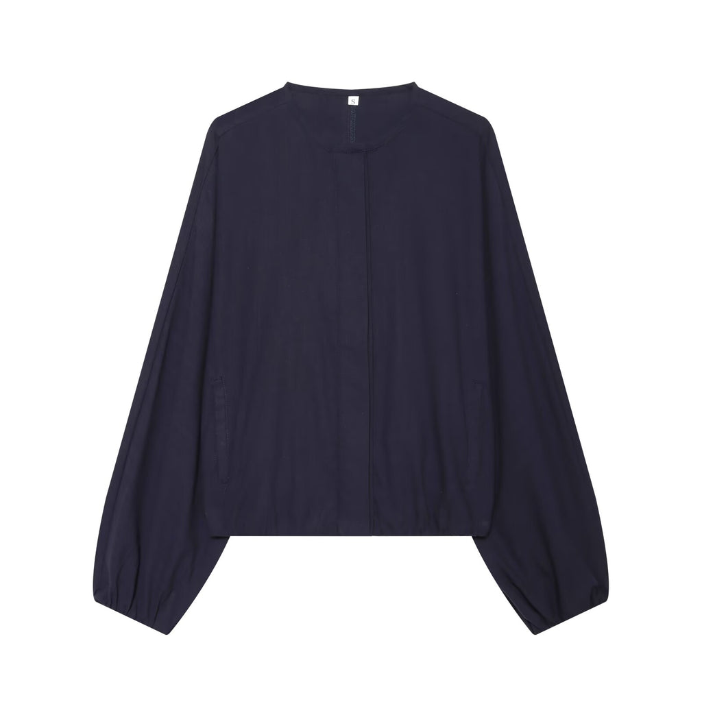 Women's loose linen blend pilot jacket