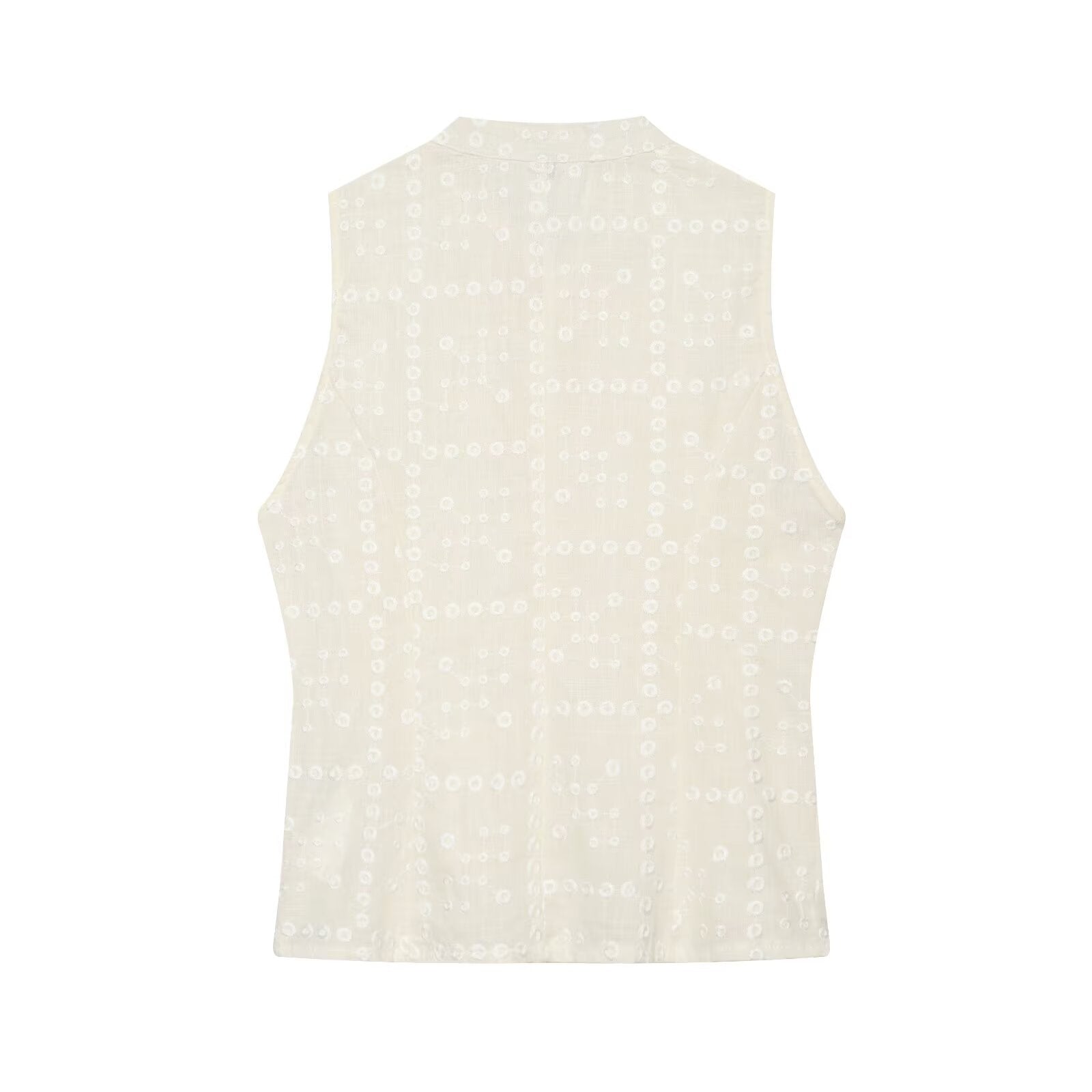 Women's slim Hollow Embroidered Top