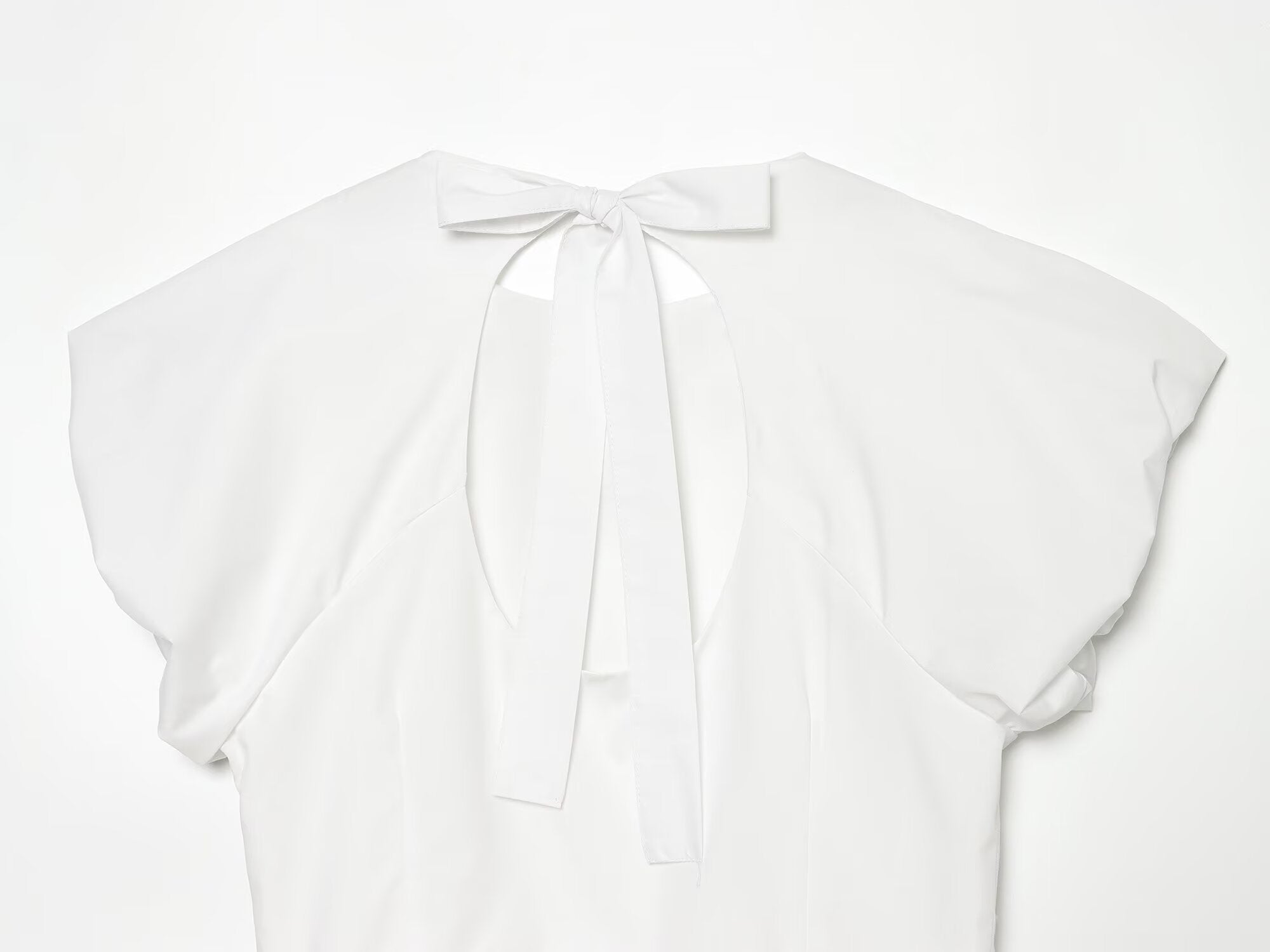 Women's backless bow decoration poplin top