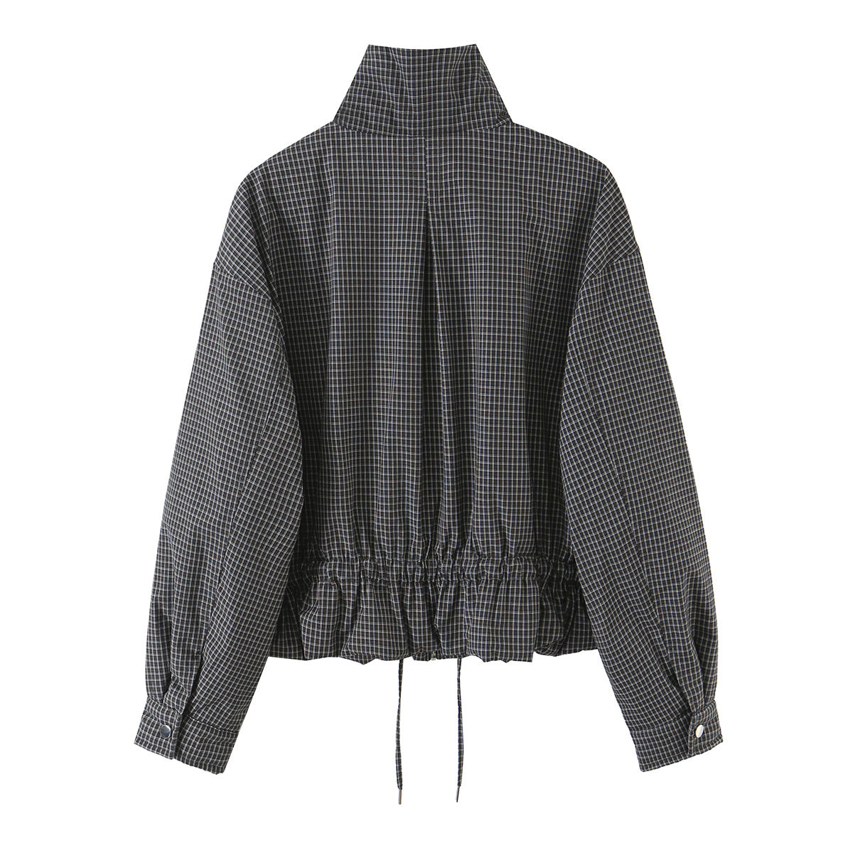 Women's Plaid Stand Collar Cotton Jacket Coat