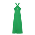 Women's sexy sleeveless draped MIDI dress