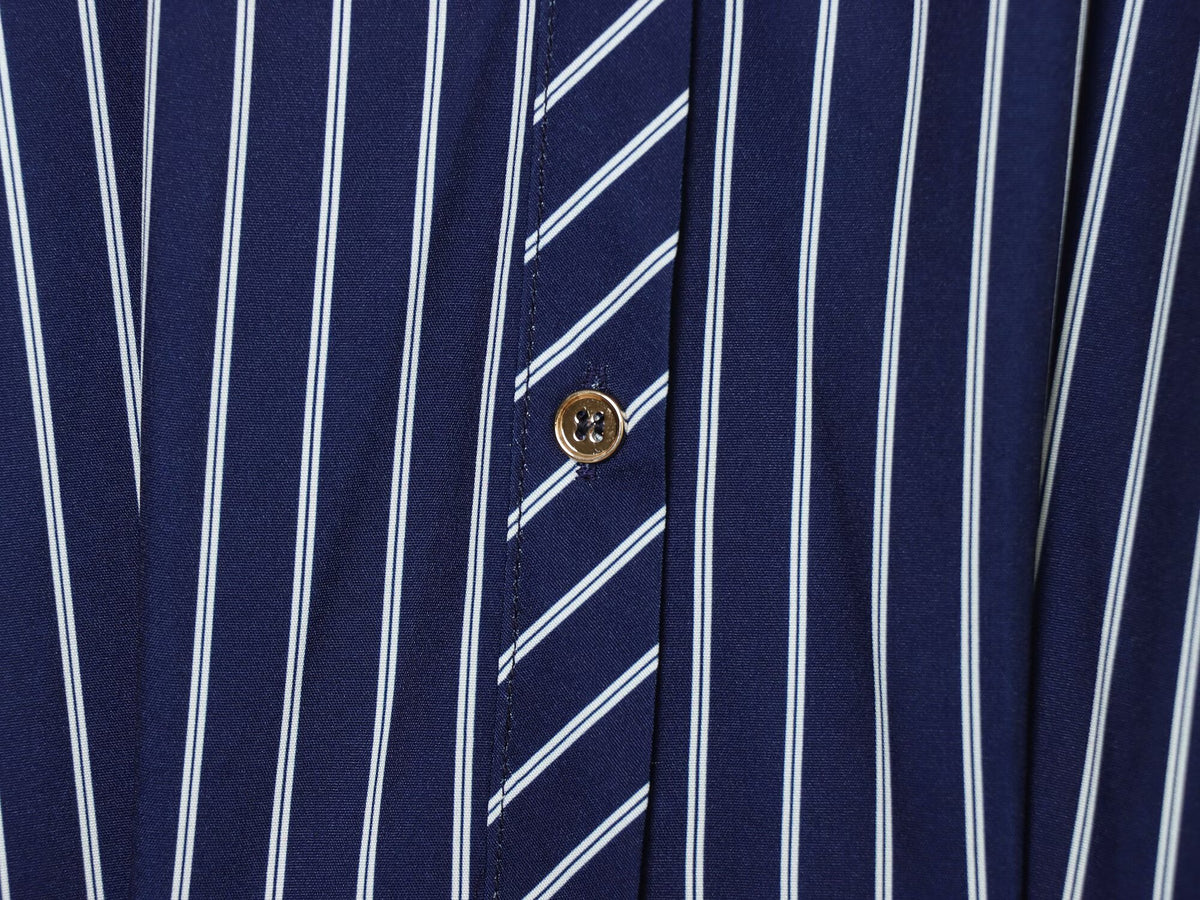 Women's with belt striped shirt style dress