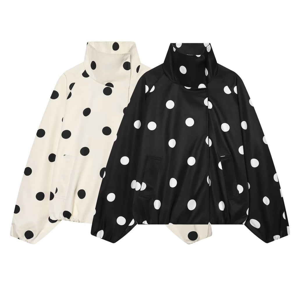 Women's polka dot pilot jacket Coat