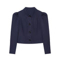 Women's pleated shoulder short Blazer Coat