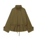 Women's with drawstring loose parka Coat