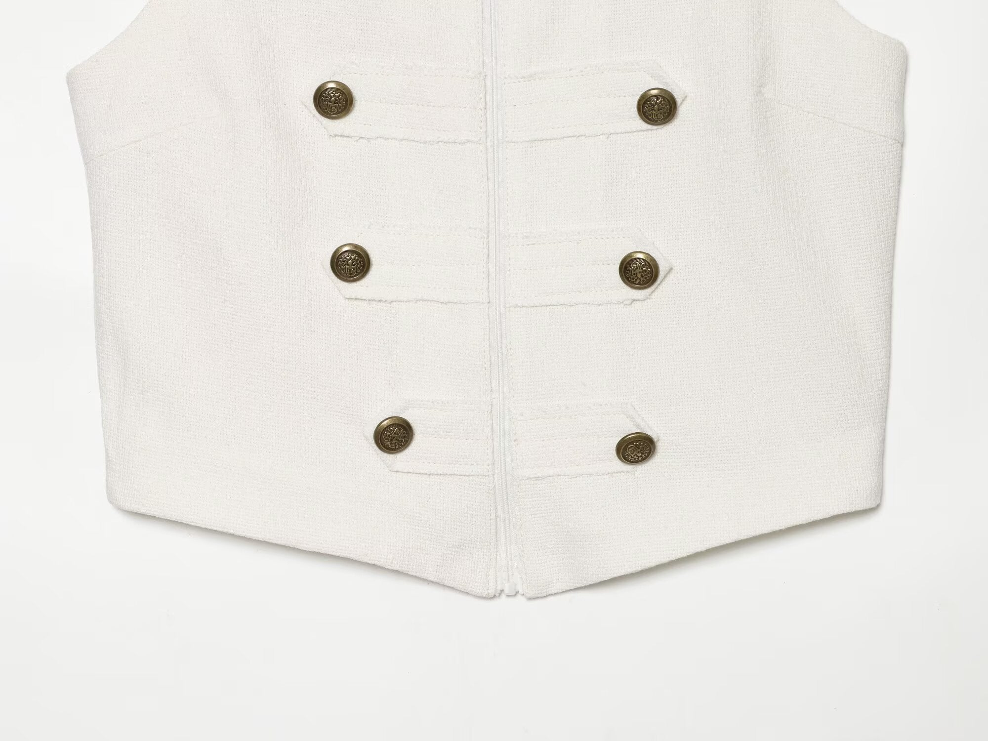 Women's buckle decoration hanging neck vest