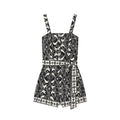 Women's with Belt vacation style printed jumpsuit shorts