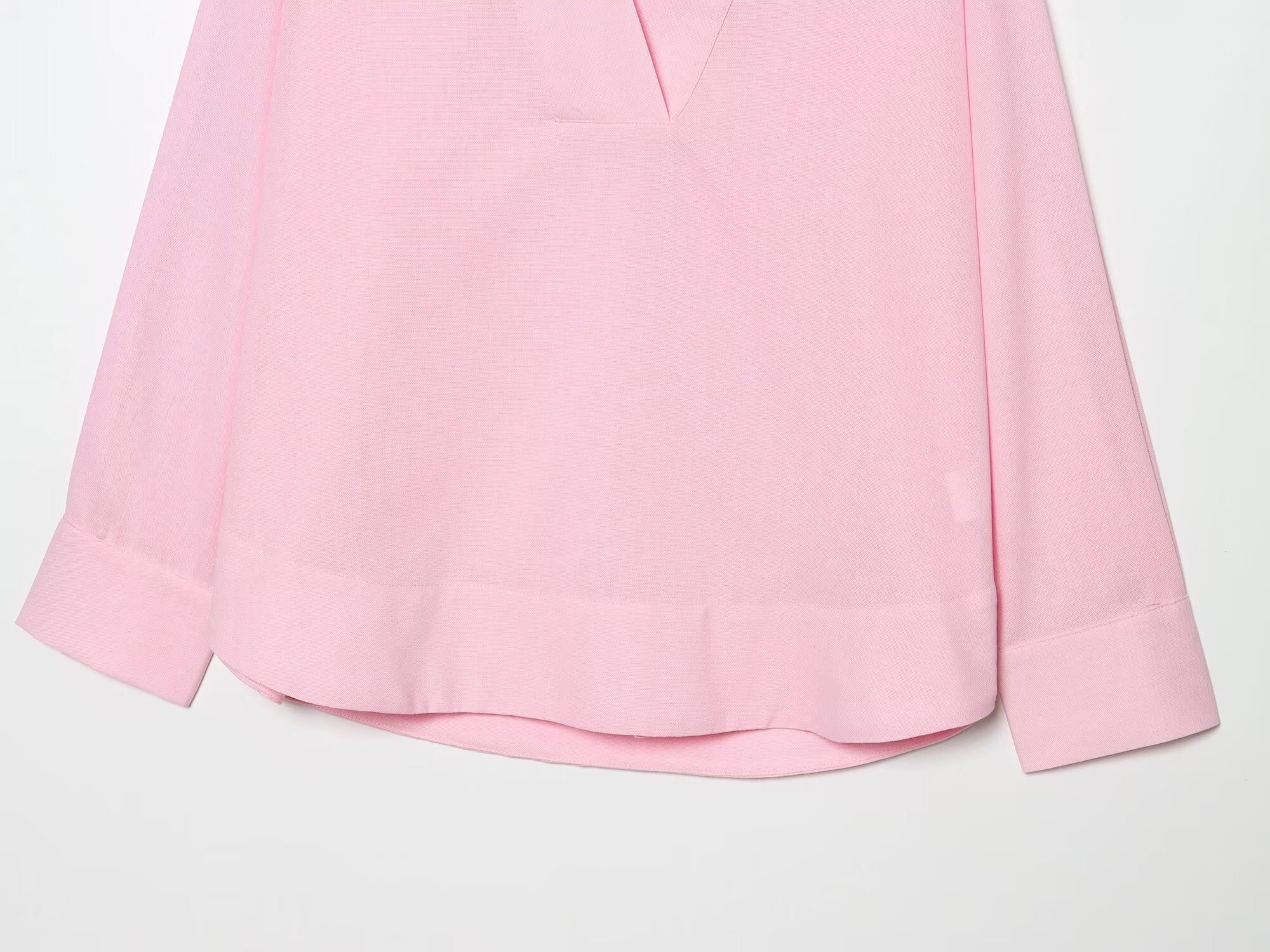 Women's loose Lapel linen blend shirt