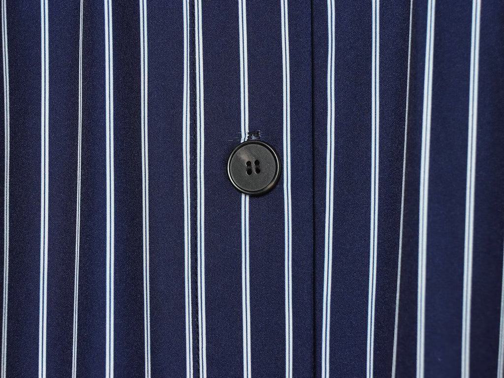Women's with drawstring striped stand collar shirt