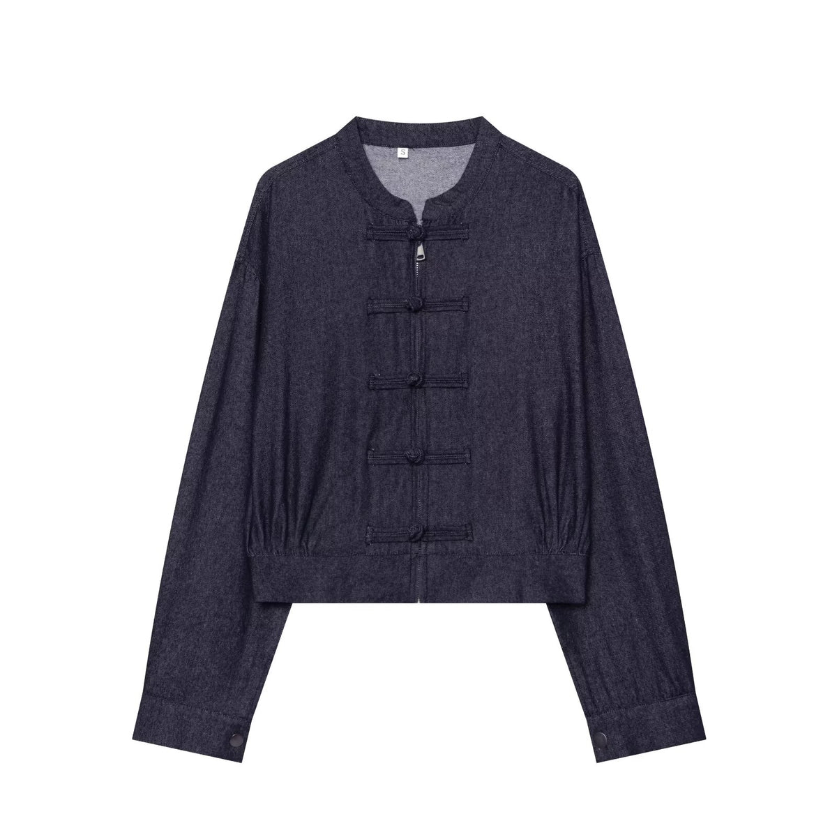 Women's rope knot decorative denim jacket