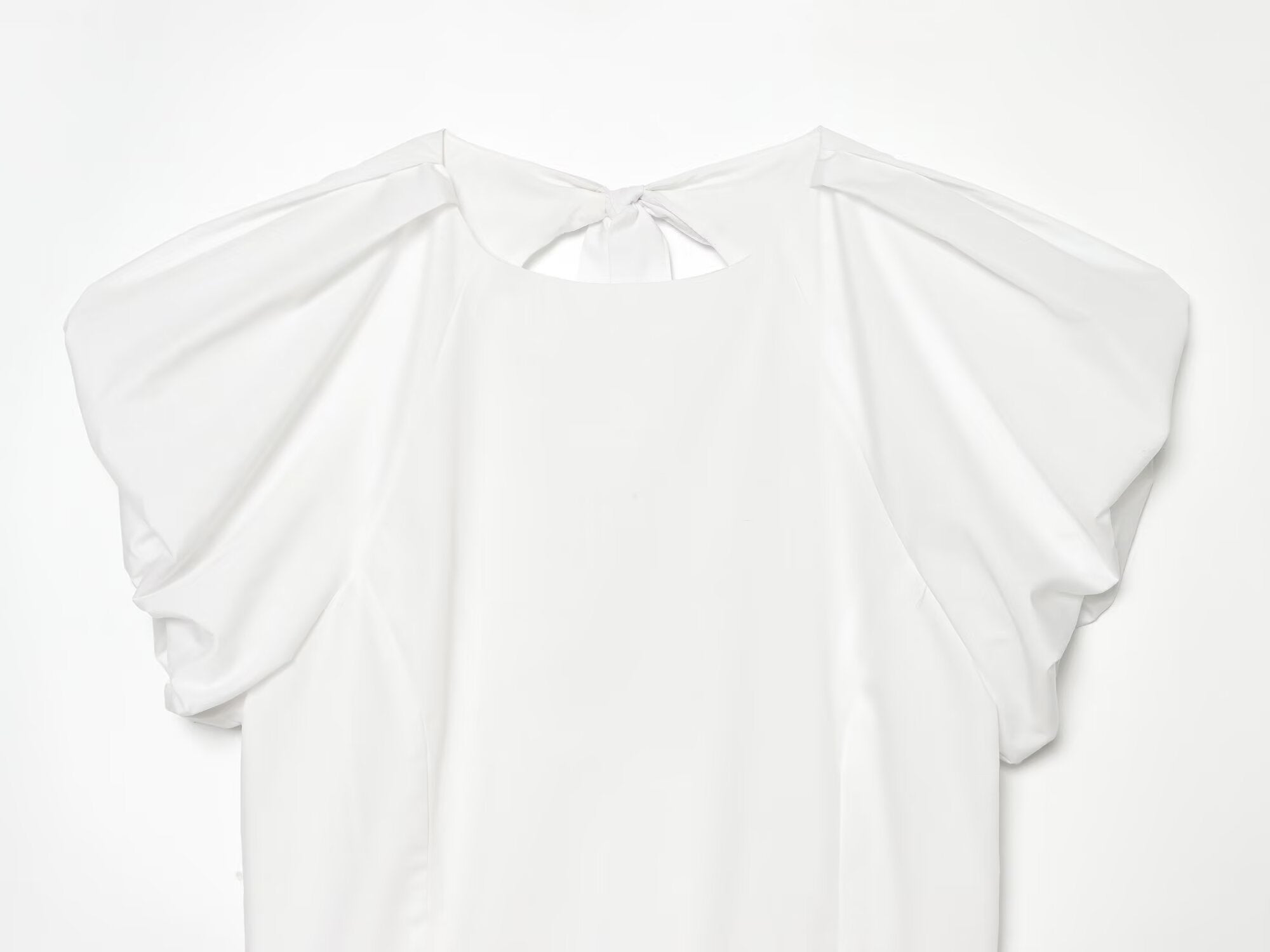 Women's backless bow decoration poplin top