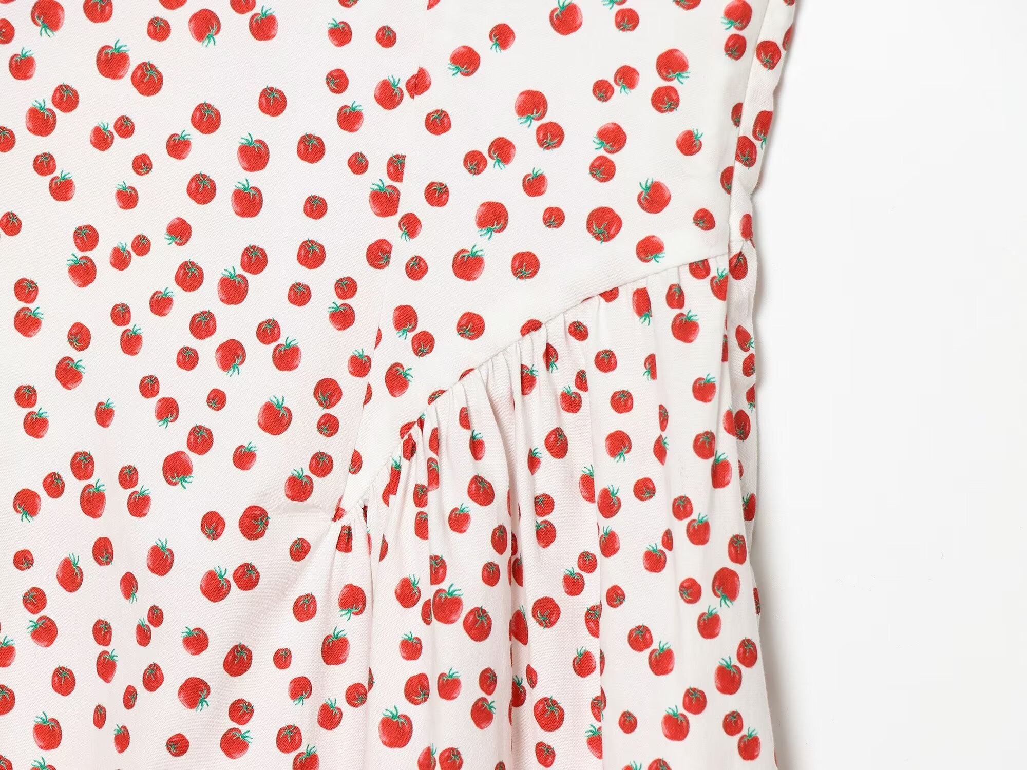 Women's printed poplin suspender dress