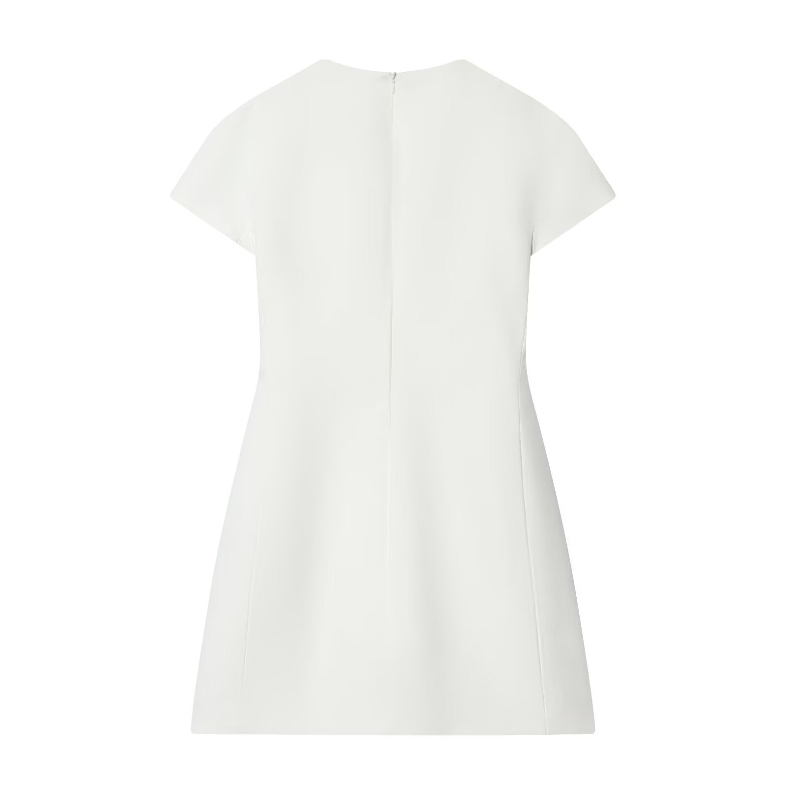 Women's slim O Neck short sleeved mini dress