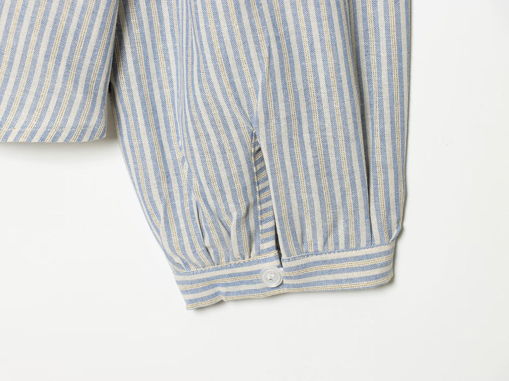 Women's metallic layered decorative striped shirt